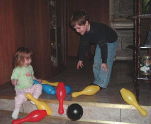 A game of bowling with brother Jacob