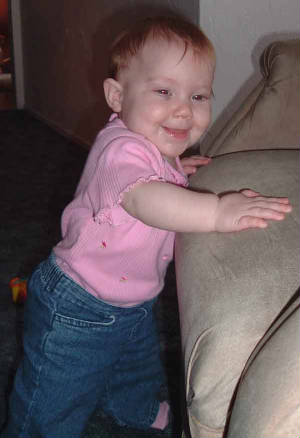 Look at me walking all around the furniture. 