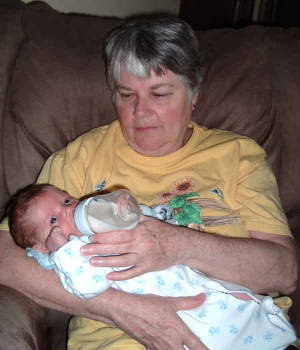 Grandma's special visit to meet her new grandson