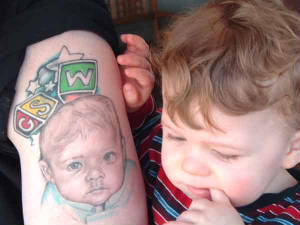 Baby Garin on Daddy's arm 