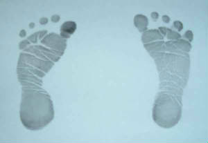 Garin's footprints at birth