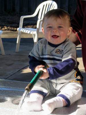 Playing with the hose