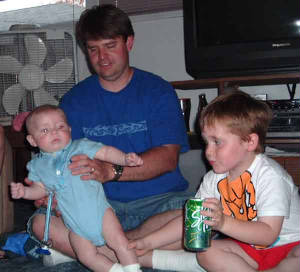 Cousin Jacob watches on as Garin attempts to WALK